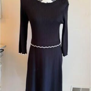 Elegant Black Ribbed Dress